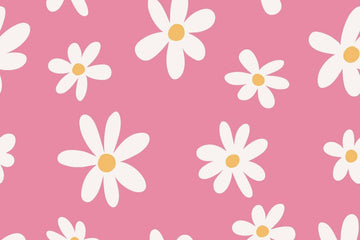 Baumwolle, Popeline mit Blumen, rosa, 0,5 m